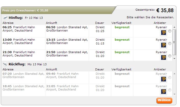 Flüge nach London für 36 € - Urlaubstracker.de