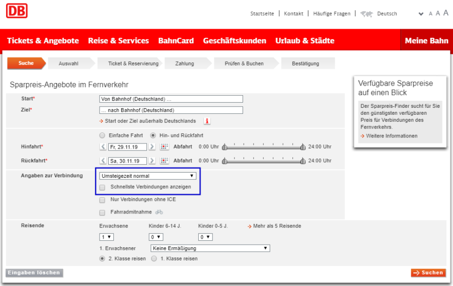 DB Sparpreisfinder: So findet Ihr die günstigsten Tickets ab 14,90€