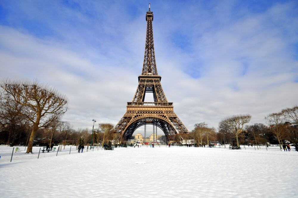 Frankreich Paris Eiffelturm Winter