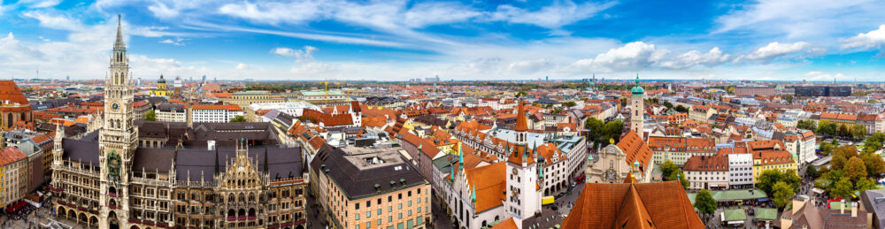 München Marienplatz oben Panorama