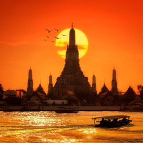 Thailand Bangkok Sonnenuntergang Gebäude