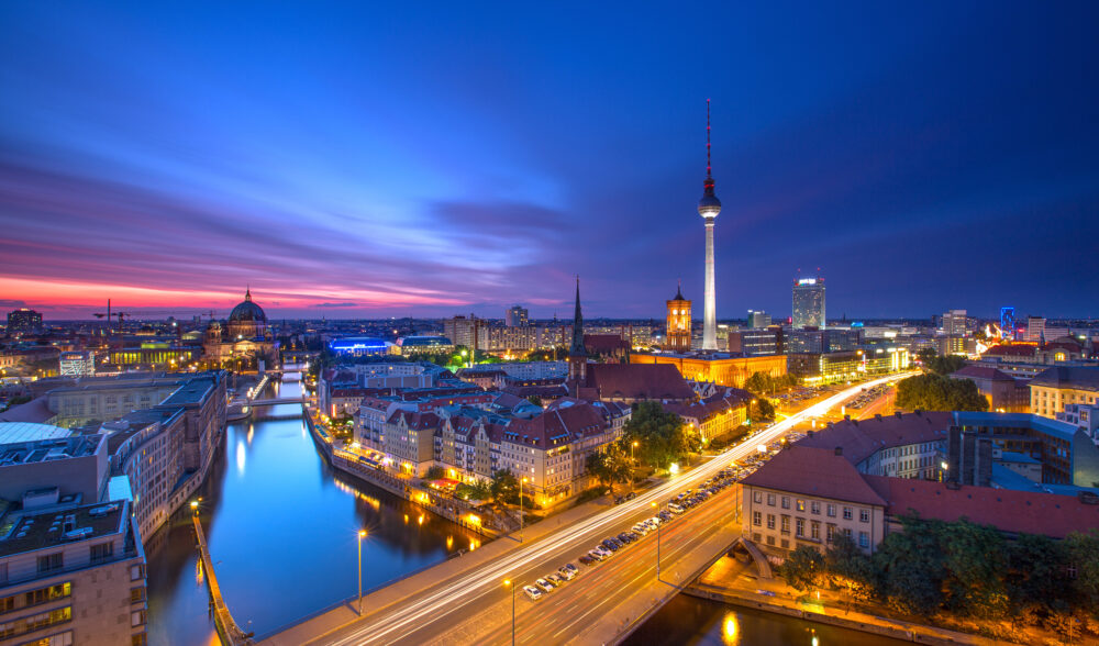 Berlin Sonnenuntergang Skyline