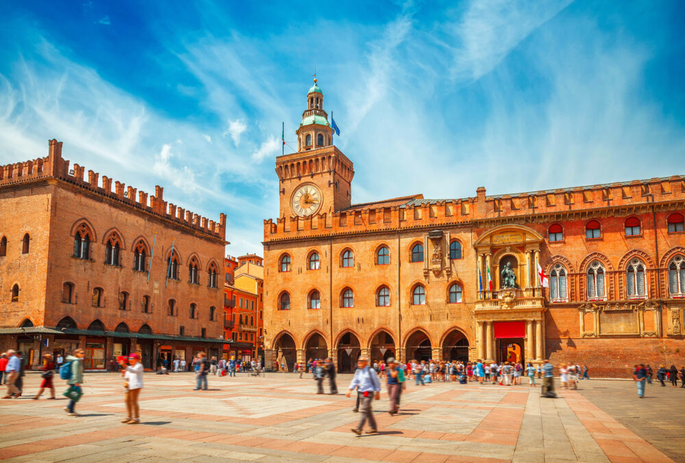 Italien Bologna Piazza Maggiore Altstadt