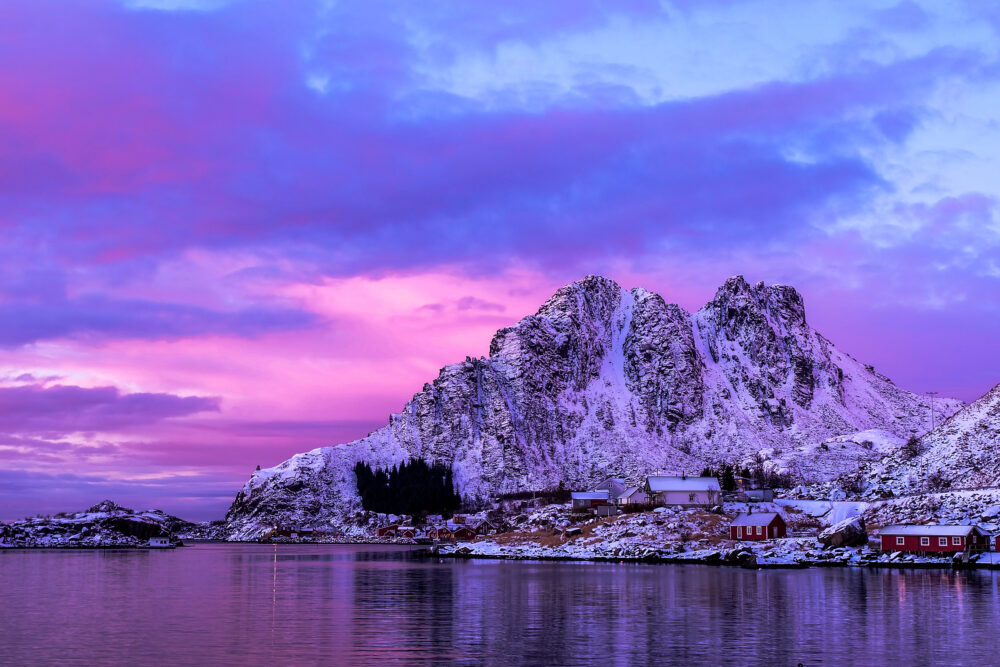 norwegen leknes sunset