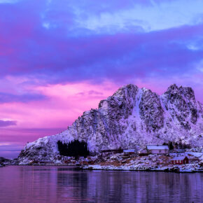 norwegen leknes sunset