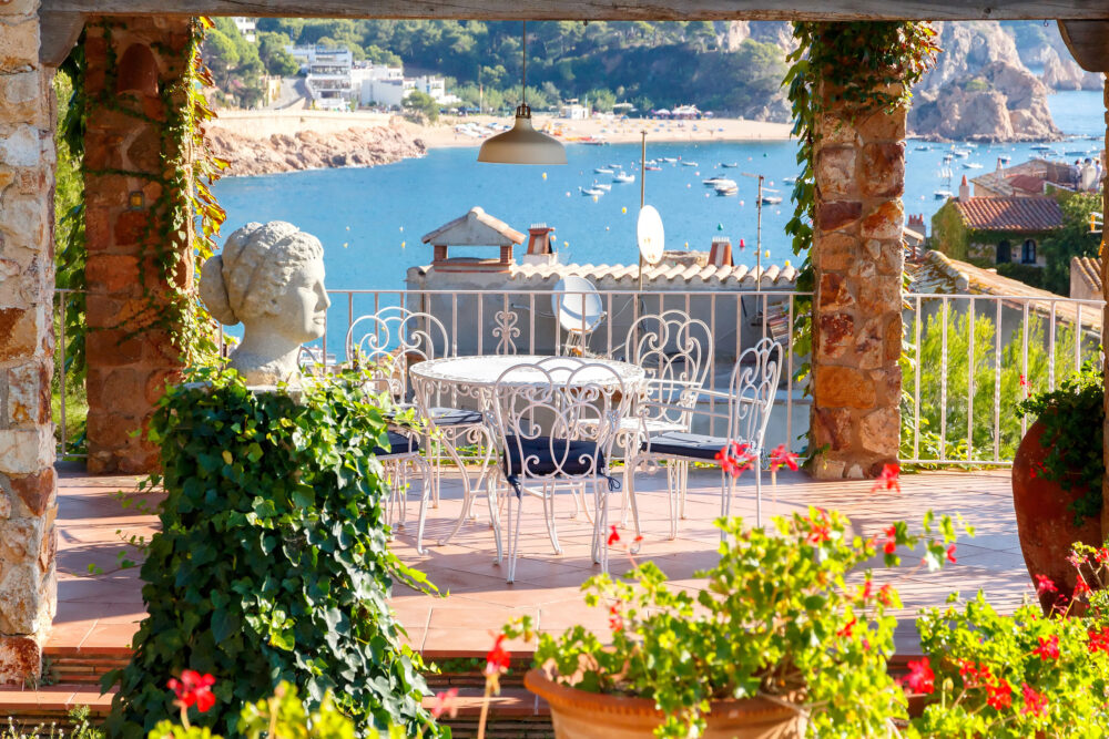 Spanien Costa Brava Tossa de Mar Terrasse