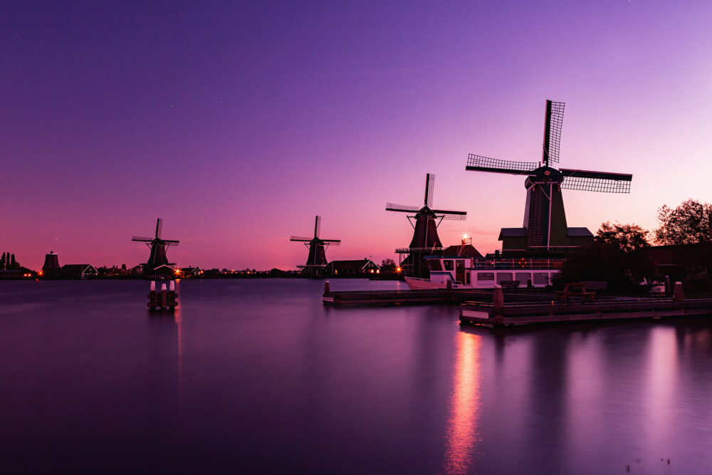 Amsterdam Windmühlen Sunrise