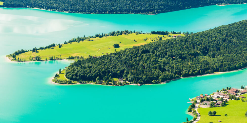 Deutschland Bayern Walchensee Landzunge