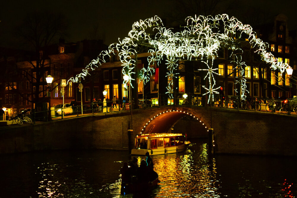 Niederlande Amsterdam Festival of Lights Kanal