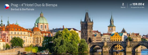 Wellness Städtetrip 3 Tage Prag im 4* Hotel mit Frühstück