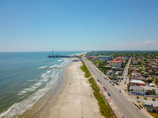 galveston Luftansicht Strand