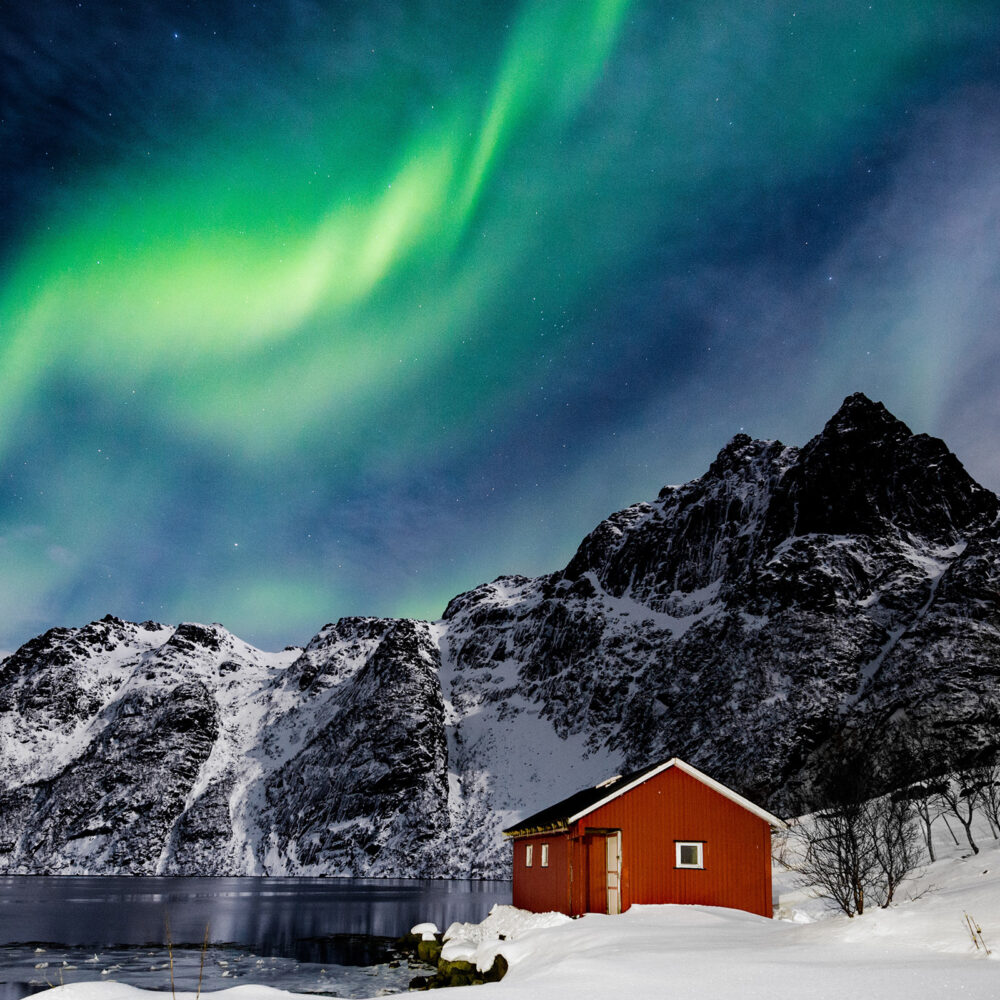 Norwegen Lofoten Polarlichter quadratisch 1600x1600