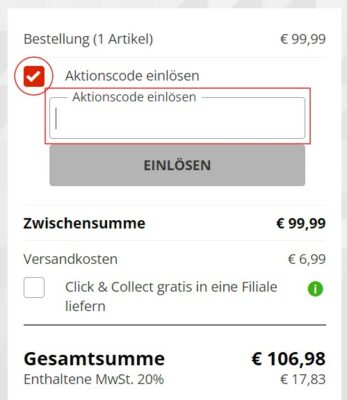 Hervis Online Aktionscode einlösen